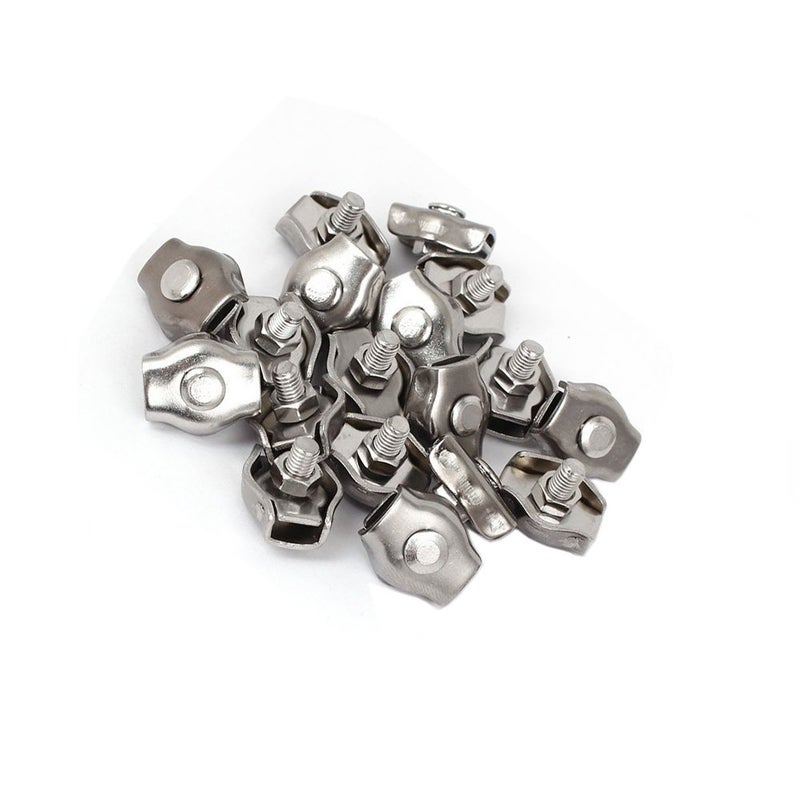 lasenersm 10 PCS M3 Simplex Single Bolt Wire Rope Clips Stainless Steel Cable Clamp for 1/8" Diameter Wire Rope - Image 2